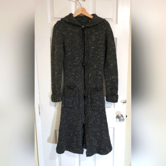 Moda International Long Duster Cardigan. Browns and Grays Knitted Sweater sizeXS - Picture 2 of 8